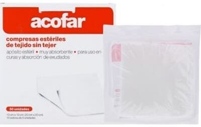 ACOFAR Compresas Estériles de Tejido sin Tejer 10x10cm 50uds