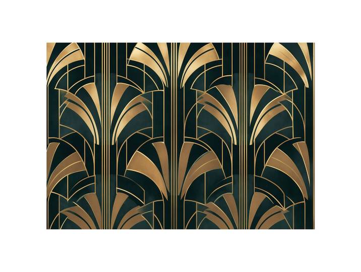 FOTOTAPETE Art Deco Gold Grün 250x175 cm