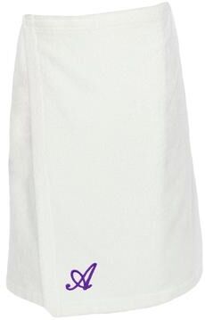 Authentic Hotel and Spa Turkish Cotton Terry Monogrammed White Womens Spa and Shower Towel Wrap