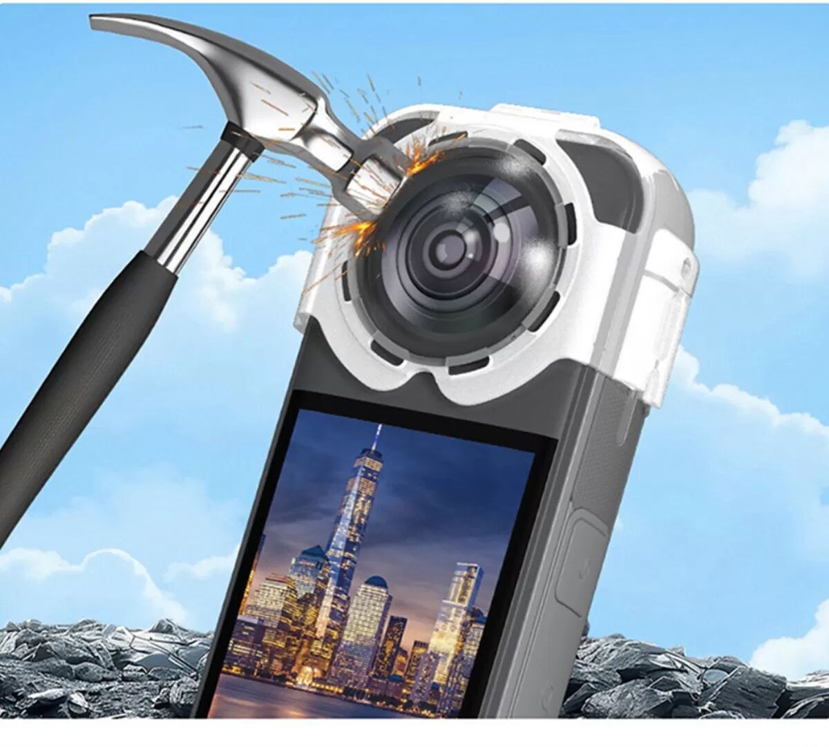 INF Protecteur d'objectif PC transparent anti-buée compatible avec Insta360 X5 - Capuchon ventilé à haute transparence et