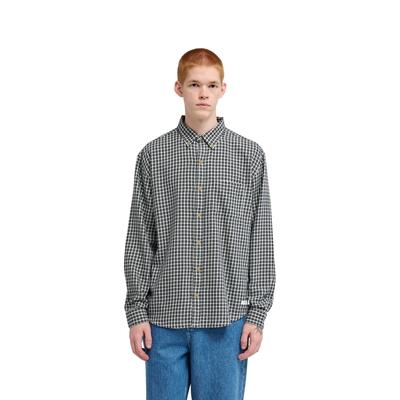 Langarmhemd ELEMENT "Button Down Regular Flannel", Herren, Gr. L, schwarz-weiß (gingham checks), Obermaterial: 100% Baumwolle., Hemden