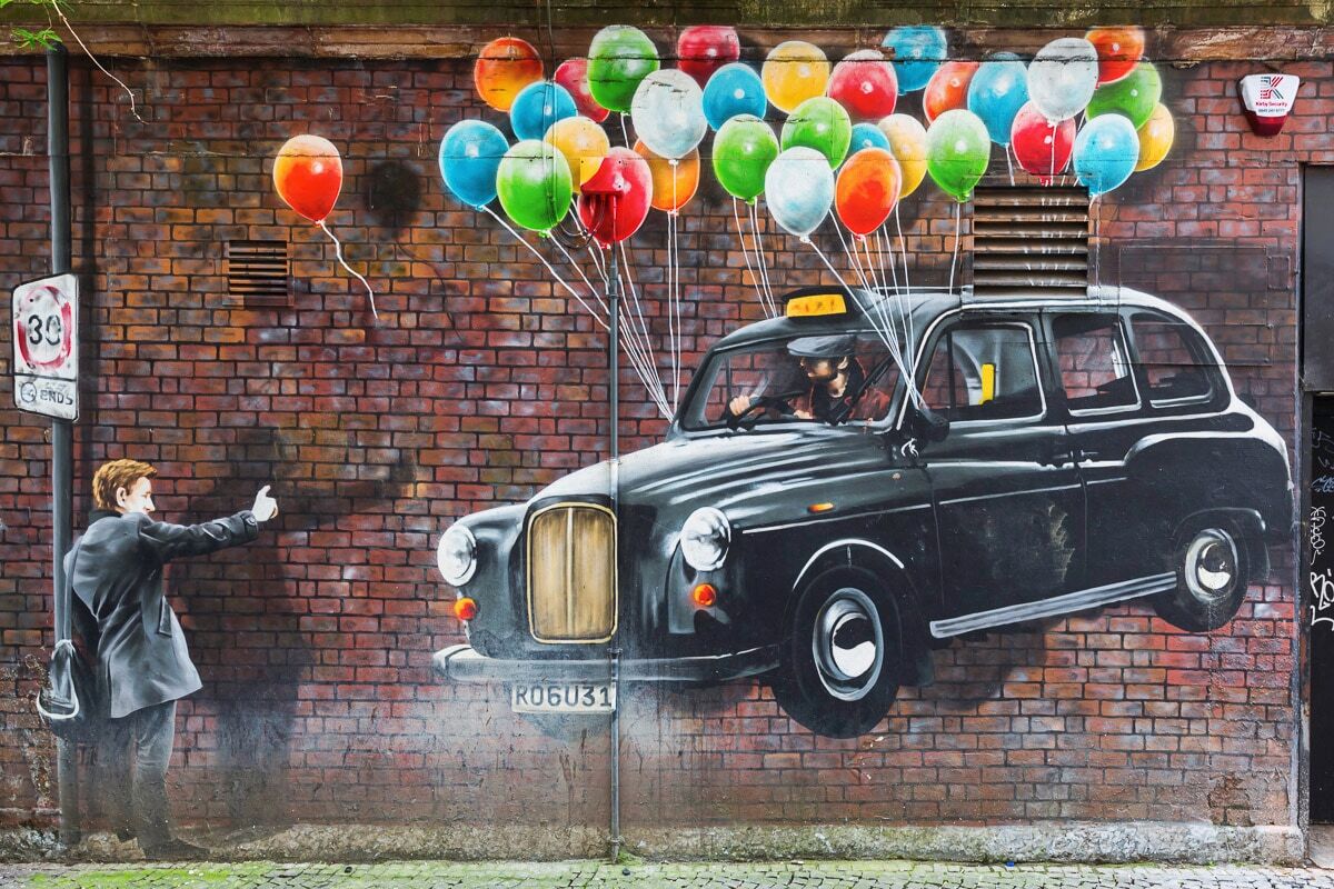 Papermoon "Street Art in Glasgow" bunt B/L: 2,5m x 1,86m, Bahnen: 5 Stk.