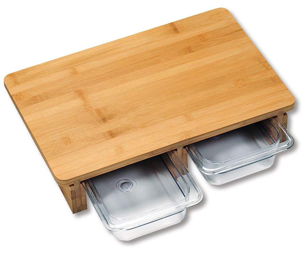 Dripio Snijplank met opvangbak, bamboe, bruin, 40,5 x 27,5 cm