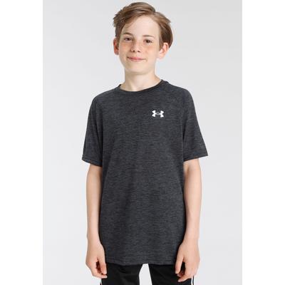 T-Shirt UNDER ARMOUR "TECH", Jungen, Gr. M, schwarz, Obermaterial: 100% Polyester, Rundhals, Shirts T-Shirt, mit Rundhalsausschnitt, Kurzarm, gerader Abschluss, schweißableitend