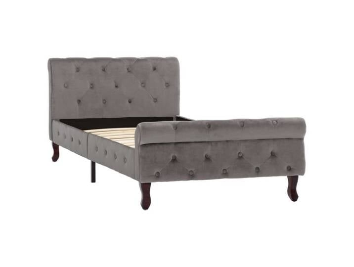 HOME Cadre de lit Gris Velours - Lit adulte- enfant - Structure Cadre de lit 90x200cm 1087