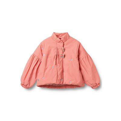 Outdoorjacke WHEAT "WHEAT Lightweight Puffer Jacket Sola", Kinder, Gr. 128, rosa (rot check), 100% Recycled Nylon, kariert, normal, amerikanischer Ausschnitt, Jacken Outdoorjacke, reflektierend