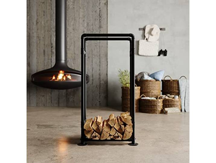 pamo Brennholzregal und Holzregal – OTTO aus stabilen Rohren Industrial Loft Design Stapelhilfe Brennholz innen Kaminzubehör Kaminholzregal innen