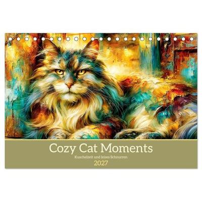 Cozy Cat Moments. Kuschelzeit und leises Schnurren (Tischkalender 2027 DIN A5 quer), CALVENDO Monatskalender