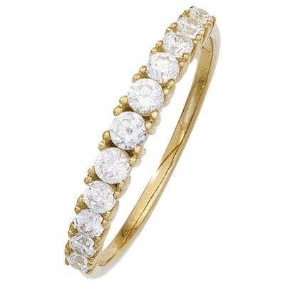 Goldring JOBO Gr. 54, gold (gelbgold 333), Fingerringe, Damen, 54, Gelbgold 333, Goldring, 333 Gold mit Zirkonia