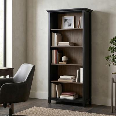 "WYNDENHALL Halifax 30"" Wide Solid Wood Transitional 5 Shelf Bookcase - 30""w x 14""d x 70"" h"