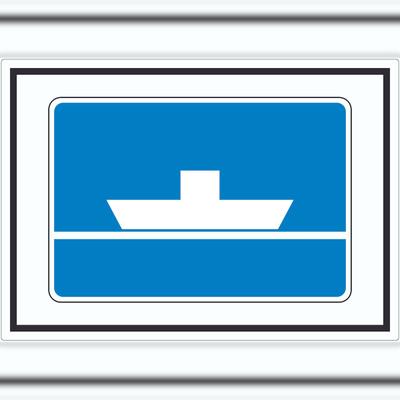 HB-Druck Nicht frei fahrende Fähre Symbol Aufkleber A0 (841x1189mm)