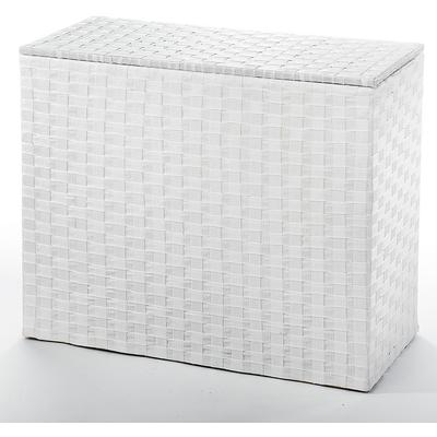 Wäschesortierer LOCKER "Nylon", weiß, B:35cm H:63cm T:77cm, Baumwolle, MDF, Wäschesammler, Wäschesortierer