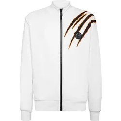 PLEIN SPORT Sweatjacke SCRATCH, Größe M in Weiß 01