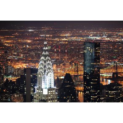 Fototapete PAPERMOON "Chrysler Gebäude New York", bunt, B:5m L:2,8m, Vlies, Tapeten