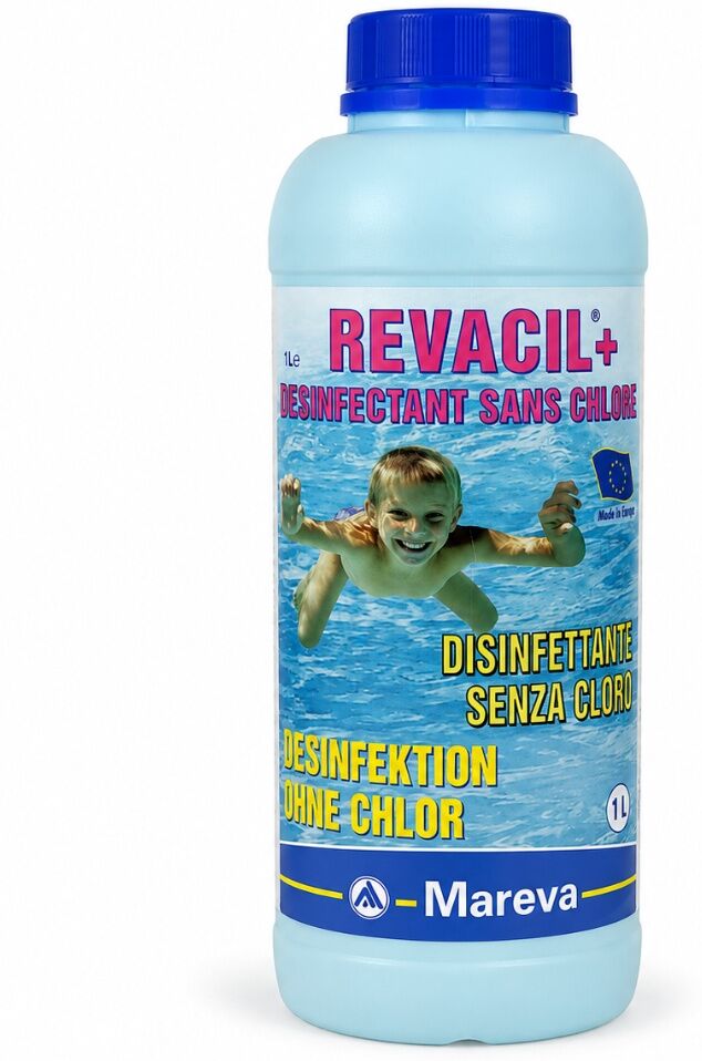 Traitement piscine Mareva sans chlore REVACIL+ bidon 1L