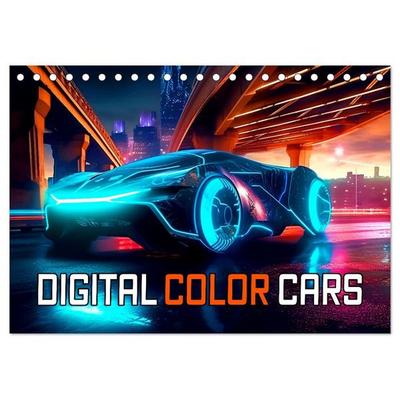 Digital Color Cars (Tischkalender 2027 DIN A5 quer), CALVENDO Monatskalender