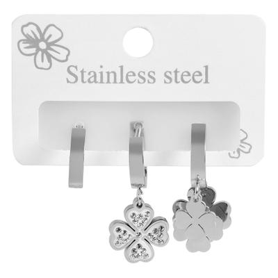Kettenanhänger ADELIA´S "Anhänger – Kleeblatt Anhänger aus Edelstahl", silber, Schmuckanhänger, Damen, Edelstahl, Kettenanhänger, Ein Geschenk, das Freude macht