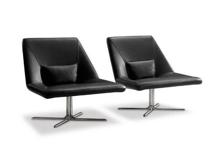JVmoebel Loungesessel Designer-Ledersessel im italienischen Stil, schwarz-silberne Akzente (Packung, 2-St., Luxuriöses Designer-Ledersofa – im italienischen Stil 1-Sitzer), Made in Europa