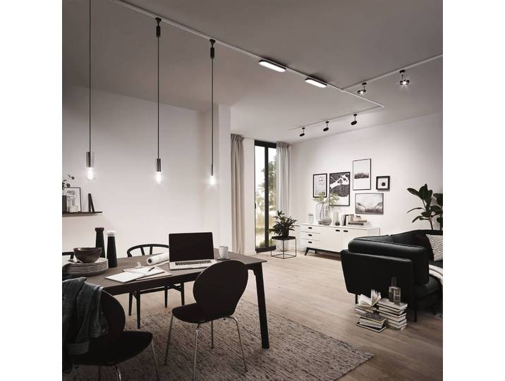 Paulmann URail Stromschiene, signalweiß, Länge 1 m, Alu, weiß / opal, für Wohn- / Esszimmer, Aluminium, Modern