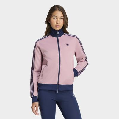 Trainingsjacke ADIDAS ORIGINALS "BECKENBAUER TT", Damen, Gr. XXL, rosa (magic mauve, night indigo), Obermaterial: 52% Baumwolle, 48% Polyester, Jacken Trainingsjacke, für Erwachsene, mit Reißverschluss, aus Baumwolle