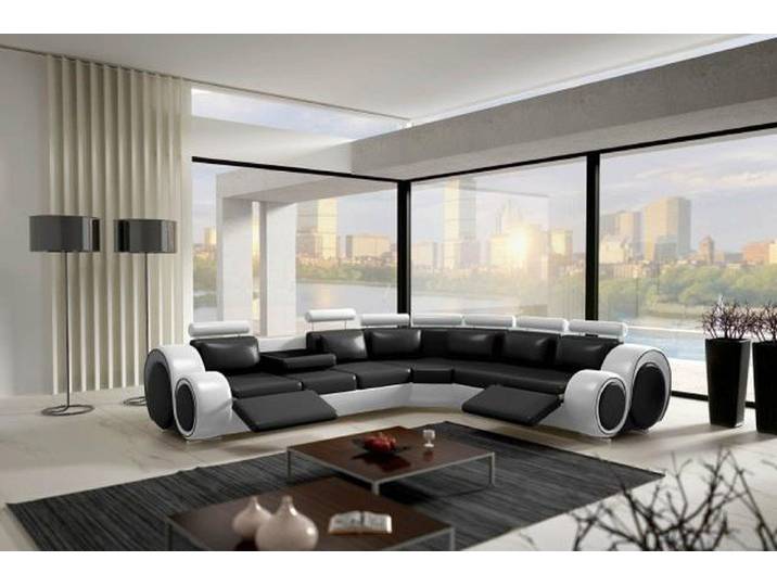 JVmoebel Ecksofa Ecksofa Berlin in Dunkelbraun-Beige, Echtleder oder Kunstleder, Made in Europa
