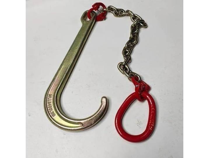 Abschleppkette 5t Verzinkt Mit J-Haken, Bergungskette Für Auto Hochfeste verzinkte Kette, 5 Tonnen Zugkraft, robuste J-Haken, langlebige Konstruktion, vielseitige(Single Hook,4T)