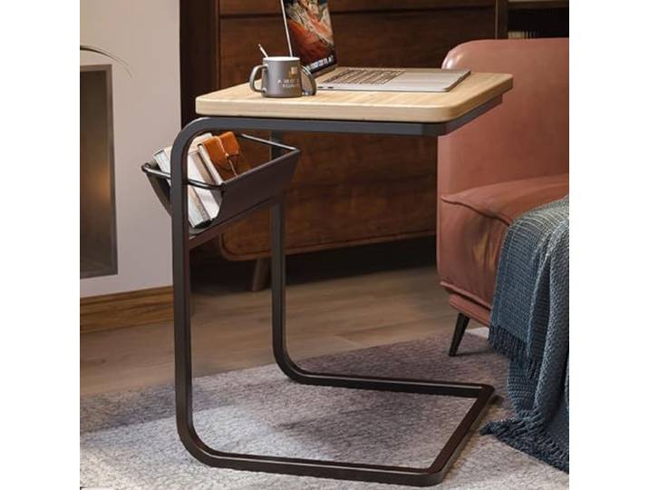 XDgfjrCGKJ Sofa-Tabletttisch mit Aufbewahrungstasche(/Natural+/Black)