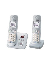Panasonic Schnurlostelefon Anrufbeantworter DECT Pearly Silver + zusätzliches Handset (KX-TG6822GS)