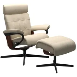 Stressless Sessel mit Hocker Erik Cross Leder Beige Batick Cream S (Small)