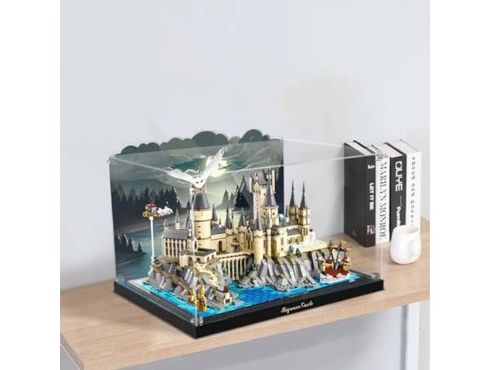 Acryl Vitrine für 76419 Hogwarts-Schloss und Gelände, Acrylic Display Case Transparente Schaukasten, Showcase Vitrine (L-3mm)