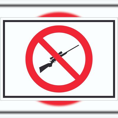 HB-Druck Waffen verboten Aufkleber Symbol A4 (210x297mm)