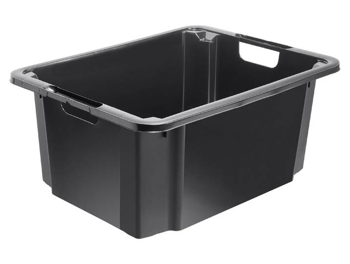Oecoplan Drehstapelbox Schwarz 26.5 × 44 × 56.5 cm 46 l