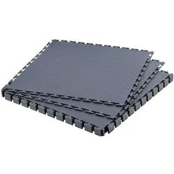VEVOR PVC Garagenboden, 8er-Pack 513x513x5 mm, Werkstattboden, Industrieboden, Klick Verlegung, rutschfeste PVC-Matten mit Diamantplatte für Werkstatt, Lager, Werkzeugraum, Graphitgrau
