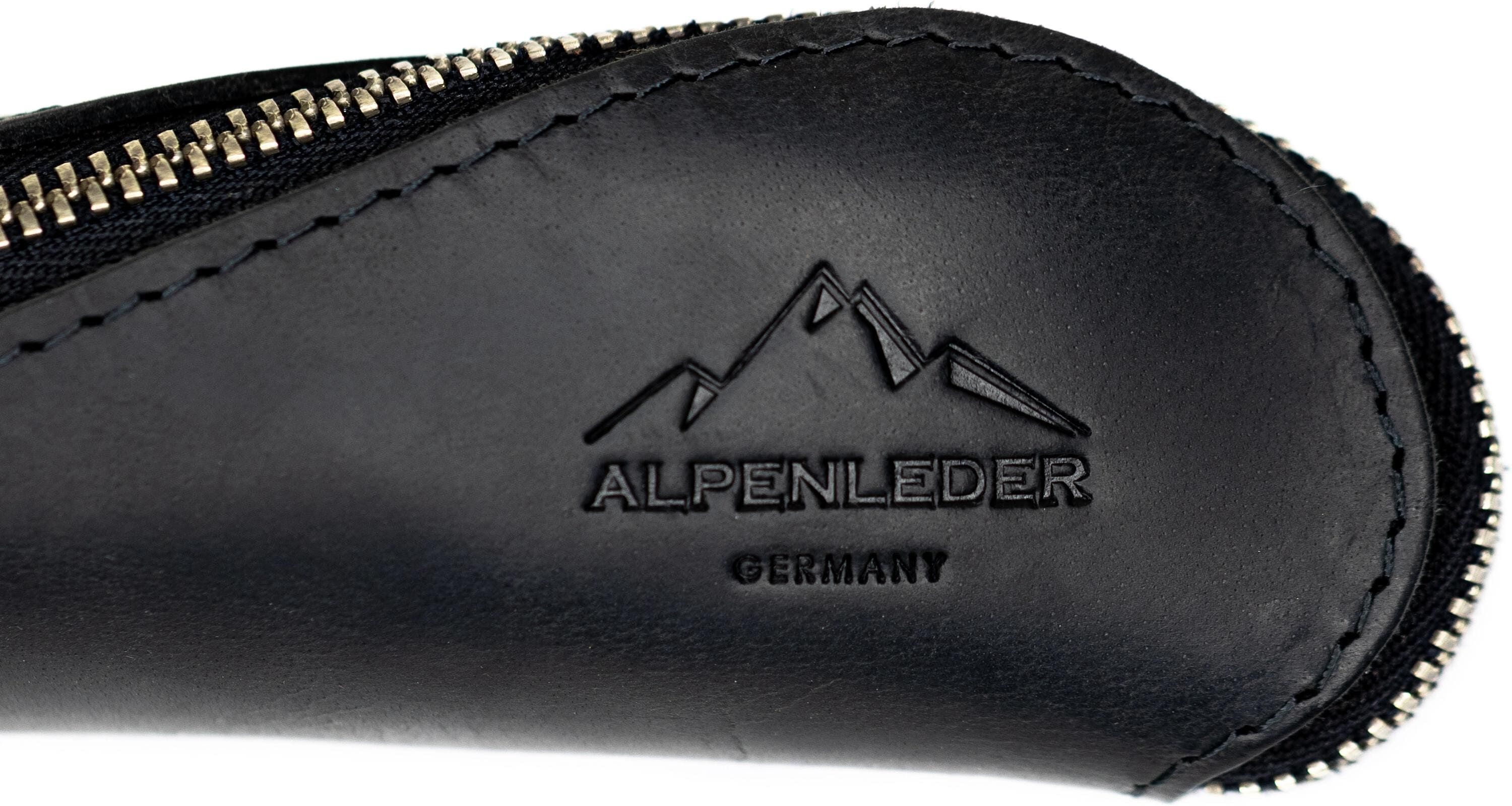 Schreibgeräteetui ALPENLEDER "Drahdi, Leder", Kinder, schwarz, Leder, Schreibgeräteetuis Schreibgeräteetui, Handgefertigtes Lederetui im besonderen Design schwarz Einheitsgröße