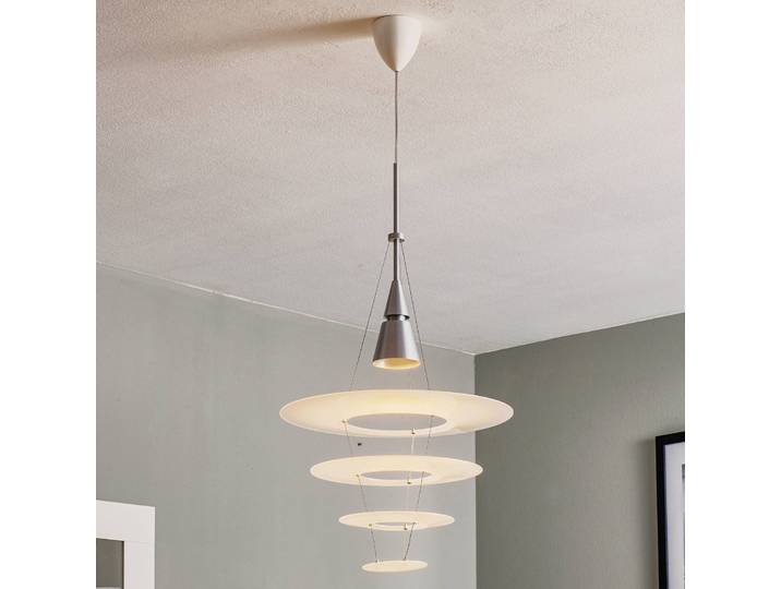Louis Poulsen Designer Hängelampe Enigma, dimmbar, alu / grau / zink, für Wohn- / Esszimmer, Aluminium, Design, Pendelleuchte