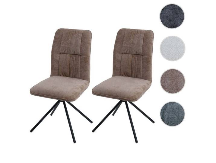 MCW Lot de 2 chaises de salle à manger MCW-N99 chenille marron clair