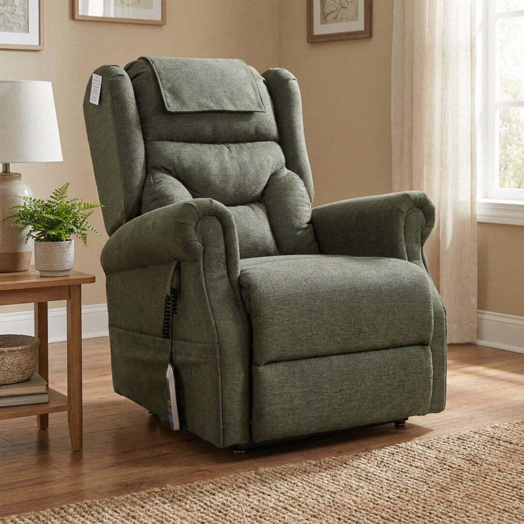 Annaghmore Agencies Ltd Berkshire 85cm Wide Lift Assist Standard Recliner Green 110cm H X 85cm W X 89cm D