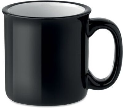 Mug cadeau entreprise en céramique vintage grès noir