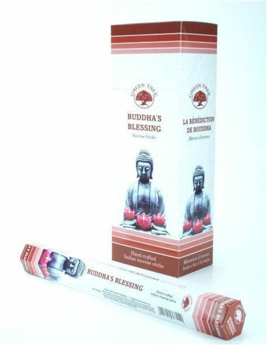 Green Tree Buddha Blessing Wierook Hexa Doos met 6 stuks