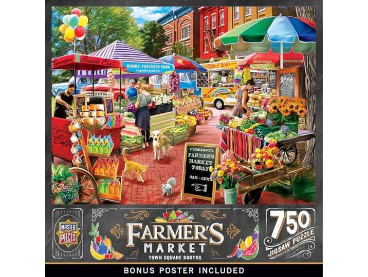MasterPieces 750-teiliges Puzzle für Erwachsene, Familie oder Jugendliche – Stadtplatzstände – 45,7 x 61 cm