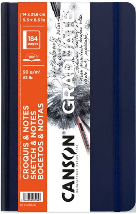 Carnet cousu GC Canson Graduate Sketch & Notes 92 Feuilles Ivoire 14 x 21,6 cm 90 G/M²