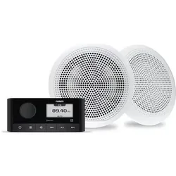 Fusion Radio ra60 + hp el-f653w + Abdeckung + AM/FM-Antenne + Lautsprecherkabel 6m (AM, FM, Bluetooth), Radio, Schwarz, Weiss
