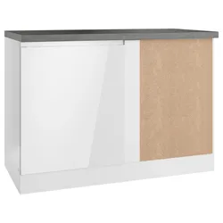 Eckunterschrank Monza ca. 120x86 cm Weiß/Grau