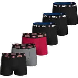 NFL Herren Boxershorts, 6er Pack - NFL Teams, Boxers, Football, Logo, Baumwollmischung, Größe 2XL in Bunt 49