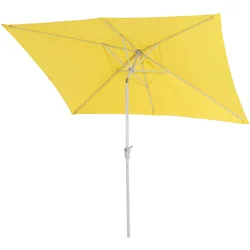 Mendler Sonnenschirm N23, Gartenschirm, 2x3m rechteckig neigbar, Polyester/Alu 4,5kg UV-Schutz 50+ ~ gelb