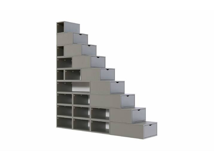 Escalier cube de rangement hauteur 225 cm 225 cm Gris