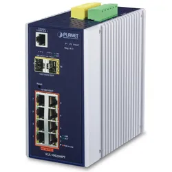 Planet 8-Port Ind.SFP Managed Switch (8 Ports), Netzwerk Switch, Weiss, Schwarz