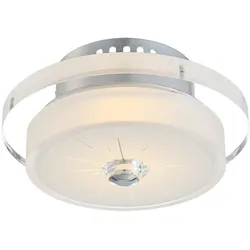 LED 9 Watt Deckenleuchte Muster Glas klar Wohnzimmer Esszimmer  Deckenlampe rund Globo 49305-9