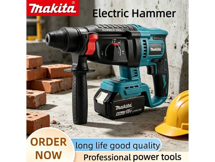 Marteau électrique Makita sans fil, sans balais, original, batterie Makita 18V pour perceuses, marteau Makita sans fil