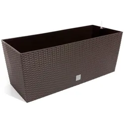 Prosperplast - Rattanjardinera 30 Liter mit Bewässerung in Schokoladenfarbe 60 x 25 x 24 cm